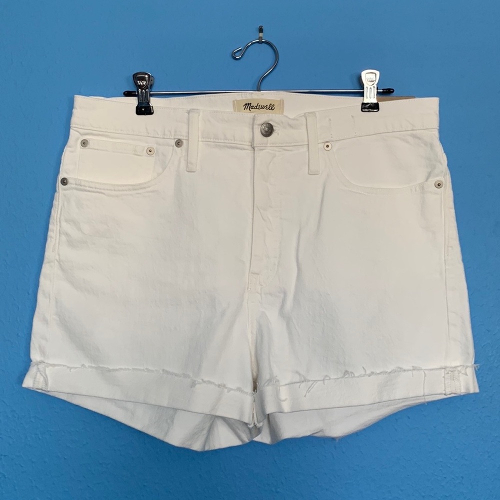 Madewell High-Rise Denim Shorts in Tile White Size 32